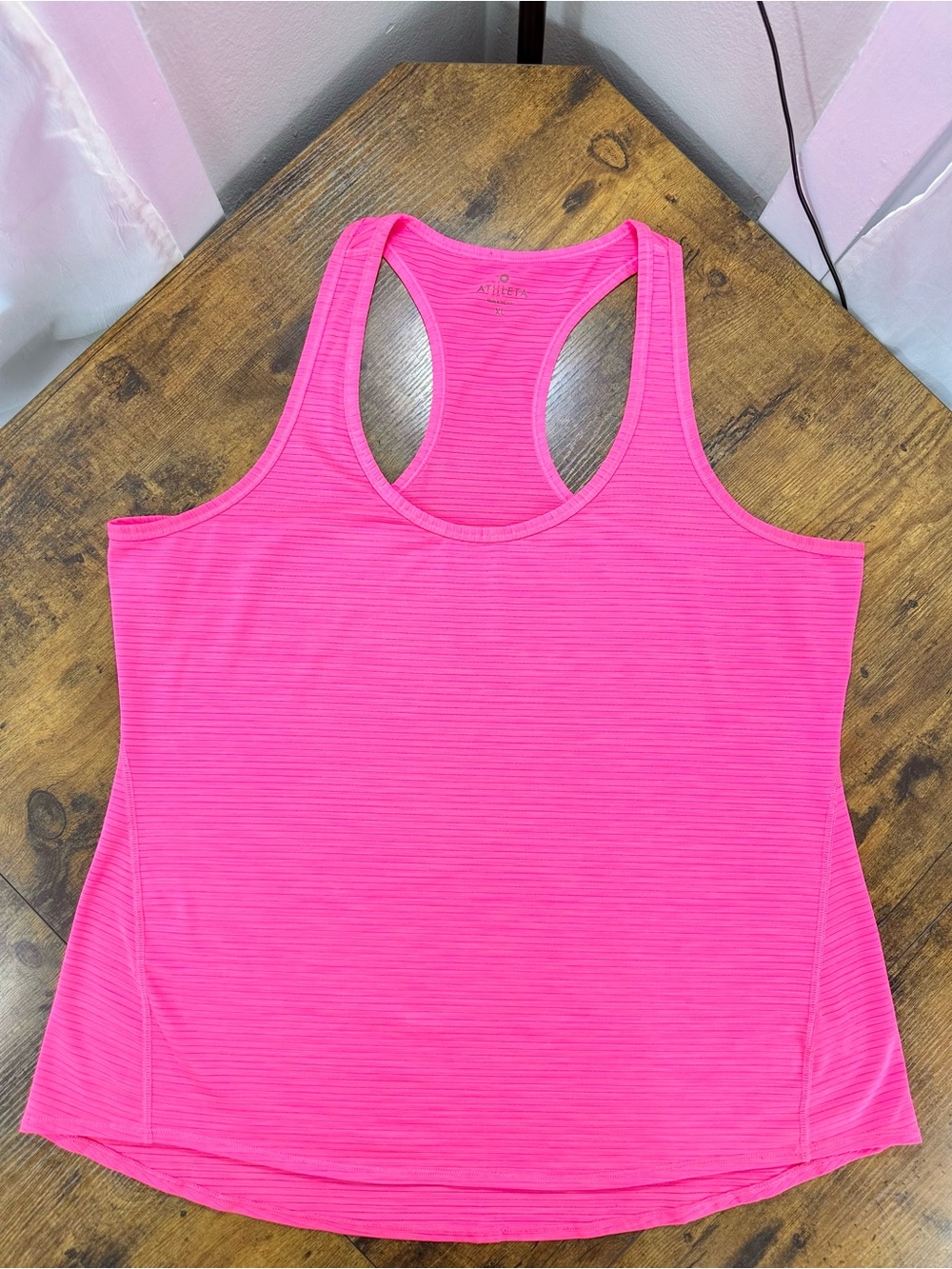 Athleta Shadow Stripe Chi Tank, Shocking Pink, XL - Picture 7 of 12